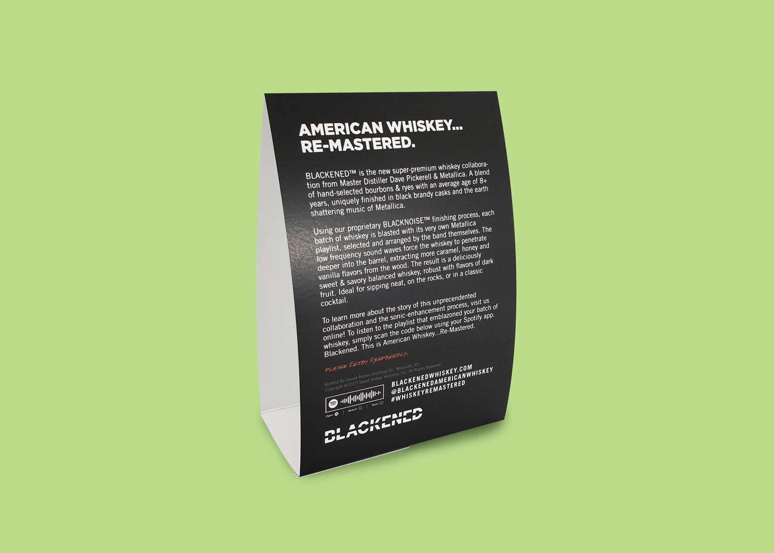 Blackened American Whiskey  Table Tents