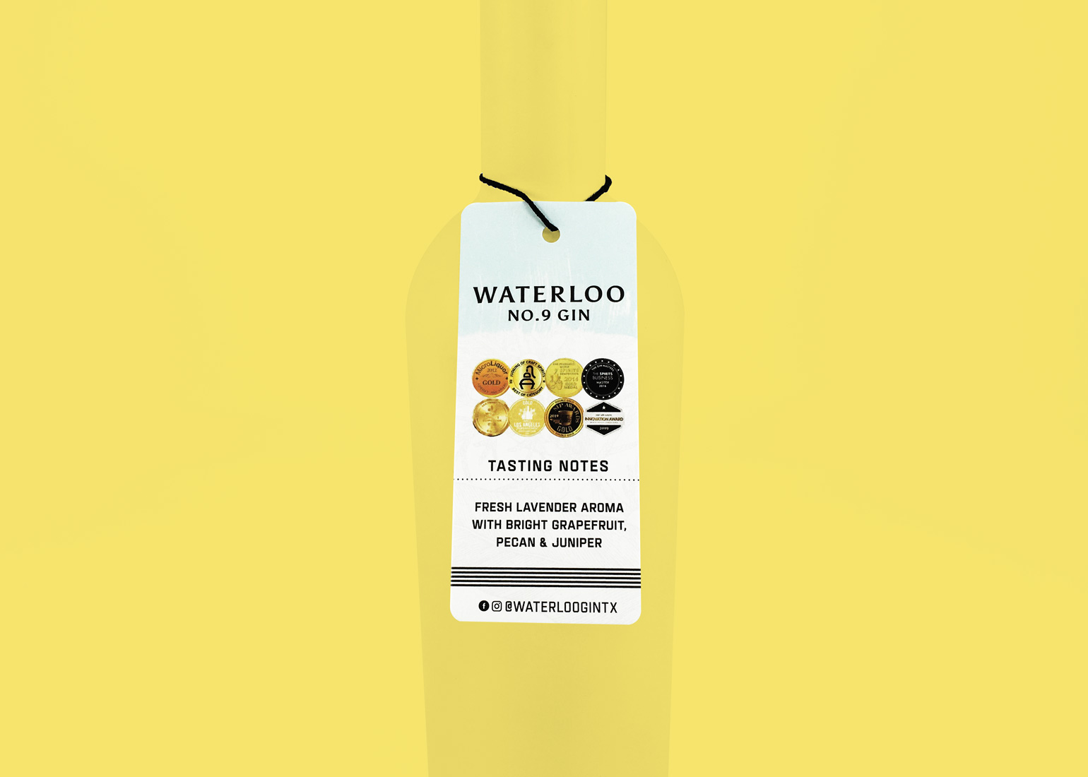 Waterloo No. 9 Gin  String-Tied  Bottle Neckers