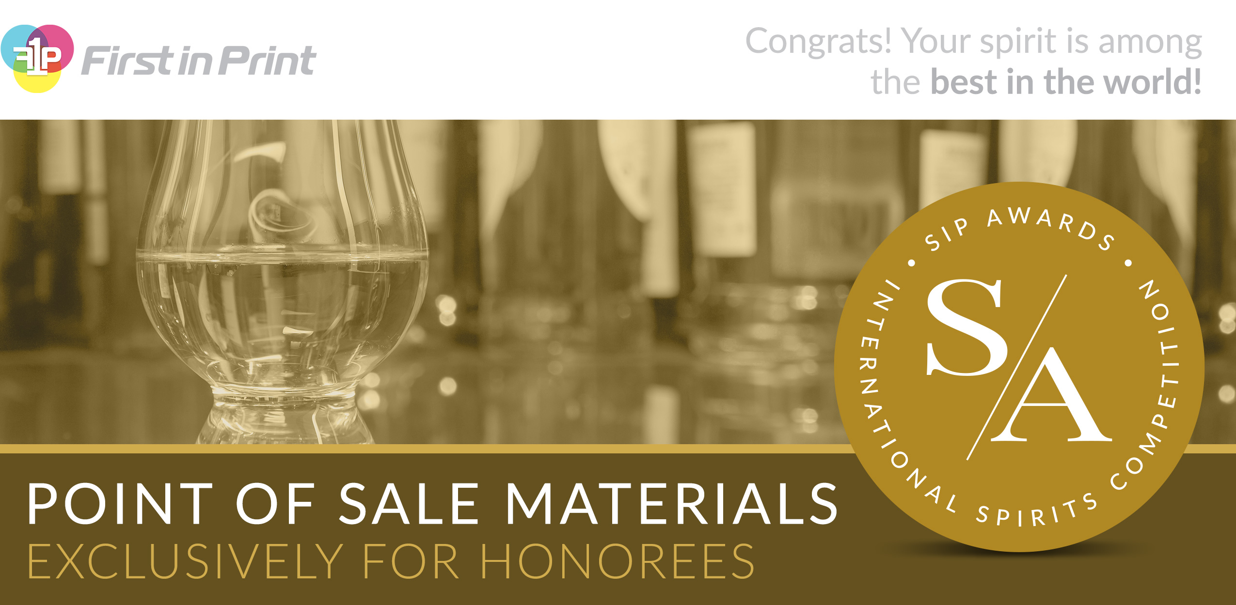 Point-of-Sale Materials for Winners of Sip Awards