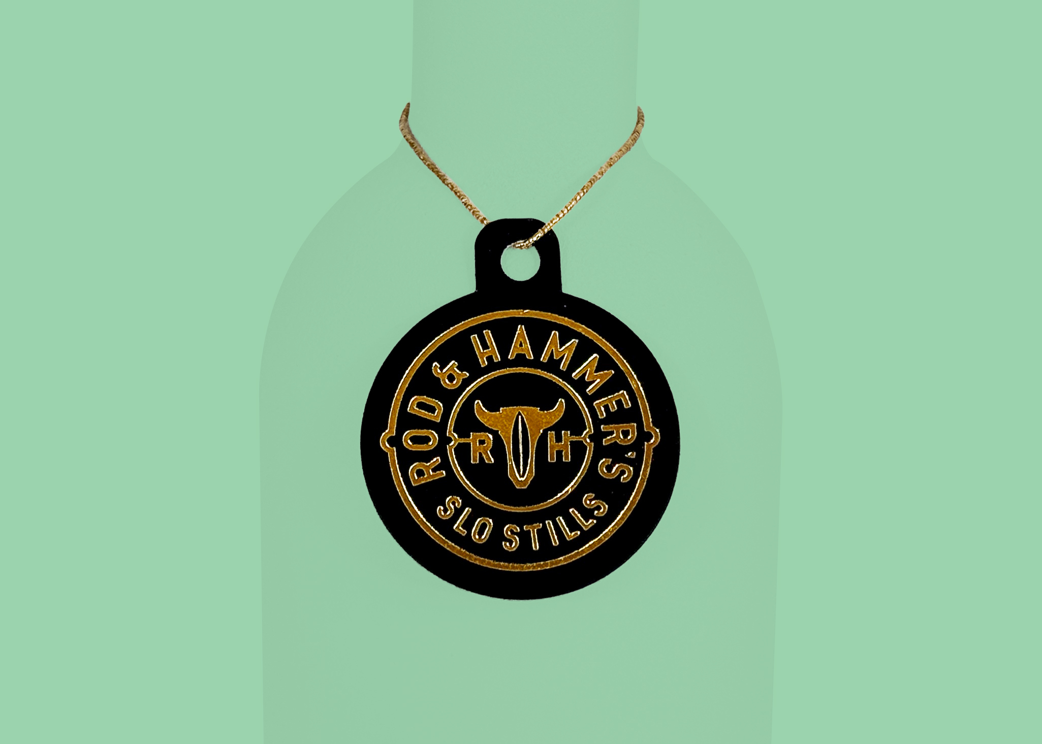 Rod & Hammer String-TiedBottle Neckers